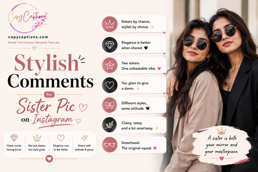 Stylish Comments for Sister Pic on Instagram