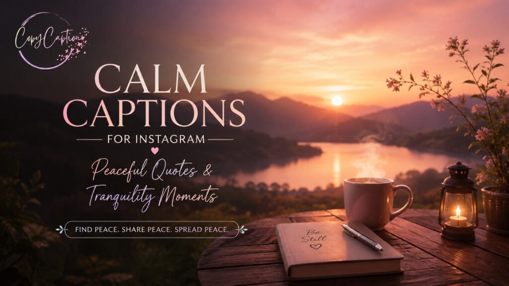 Calm Captions for Instagram, Peaceful Quotes & Tranquility Moments