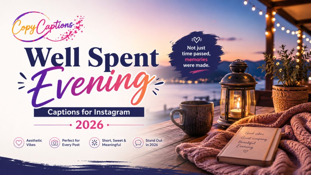 Well Spent Evening Captions for Instagram 2026