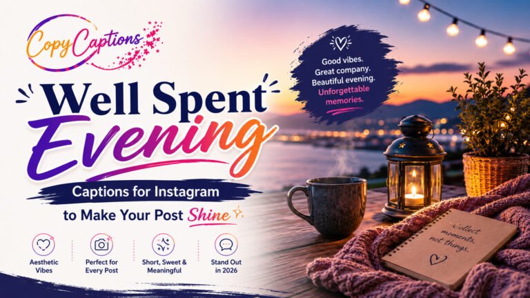 Well Spent Evening Captions for Instagram