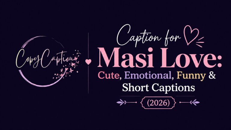Caption for Masi Love Cute, Emotional, Funny &amp; Short Captions (2026)