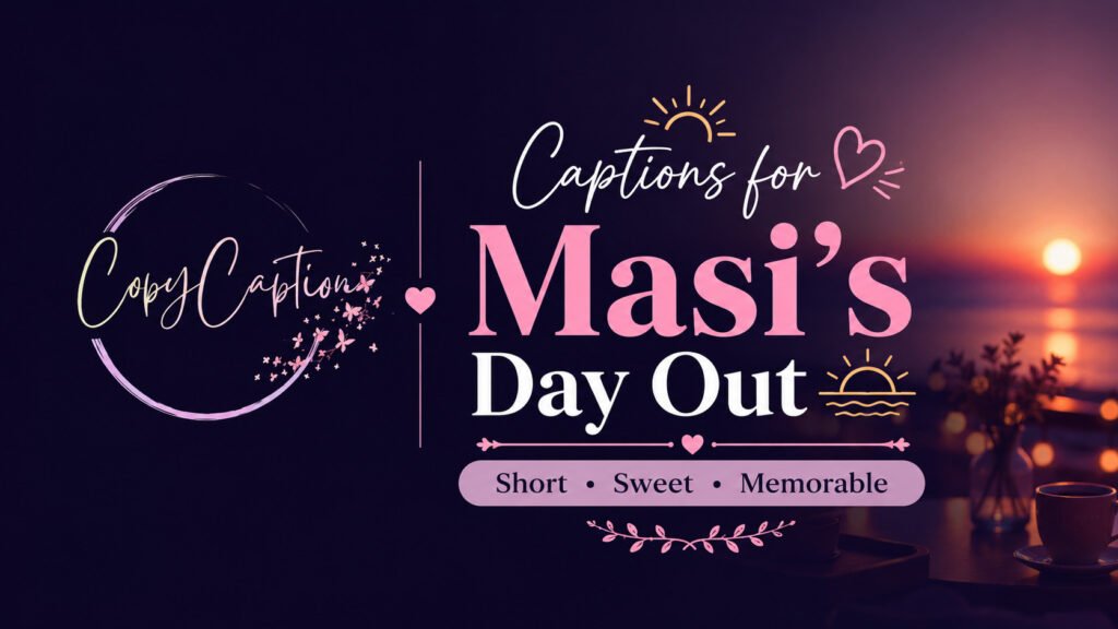 Captions for Masi’s Day Out 🌅