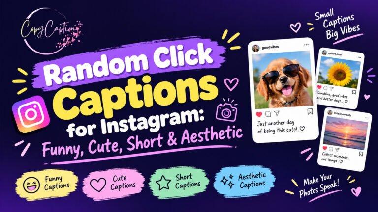 Random Click Captions for Instagram Funny, Cute, Short & Aesthetic